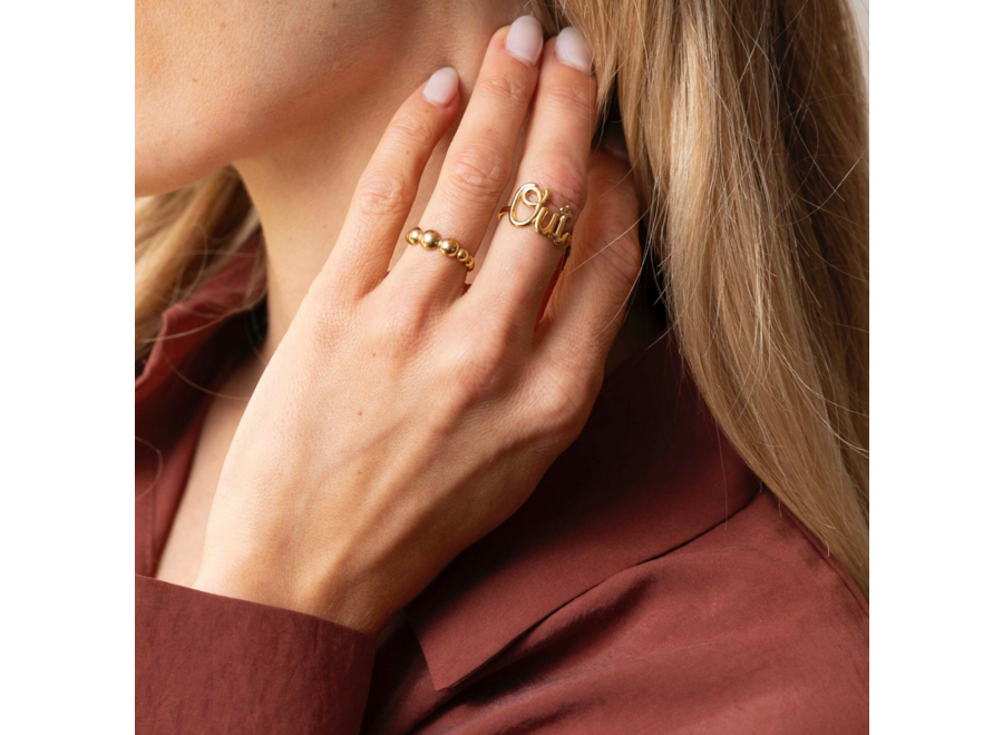 ring - petit ballon - verguld