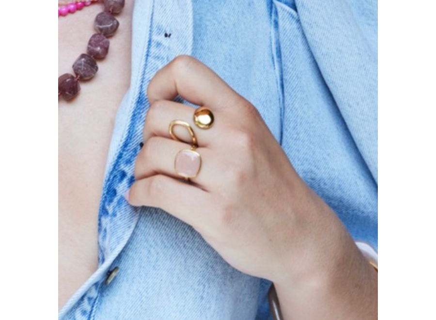 ring - curved drop - verguld