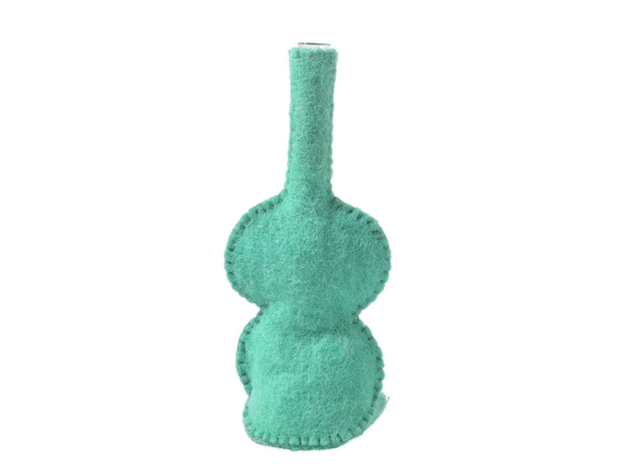 wollen vaas - bubbel - groen