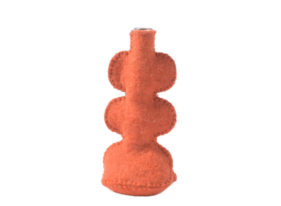 wollen vaas - bubbel - koraal