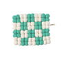 onderzetter wol - dots - rectangle / groen