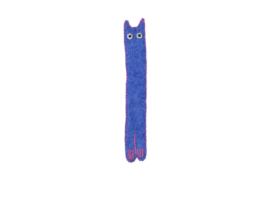 boekenlegger / bladwijzer - curieuzeneus - vilt - blauw