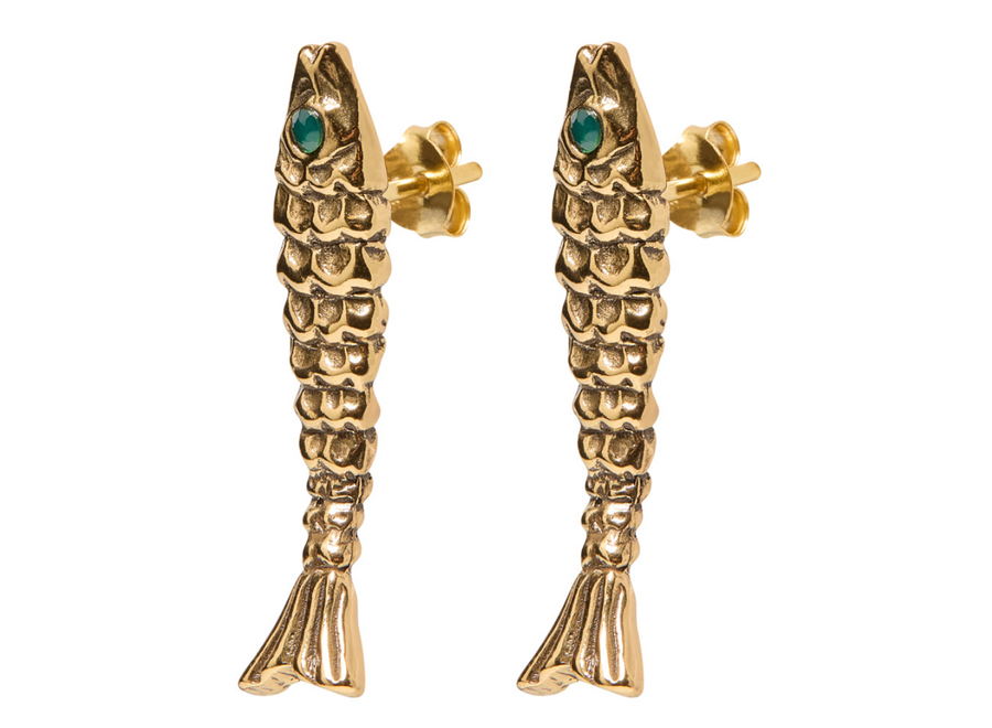 oorsteker - fish - verguld