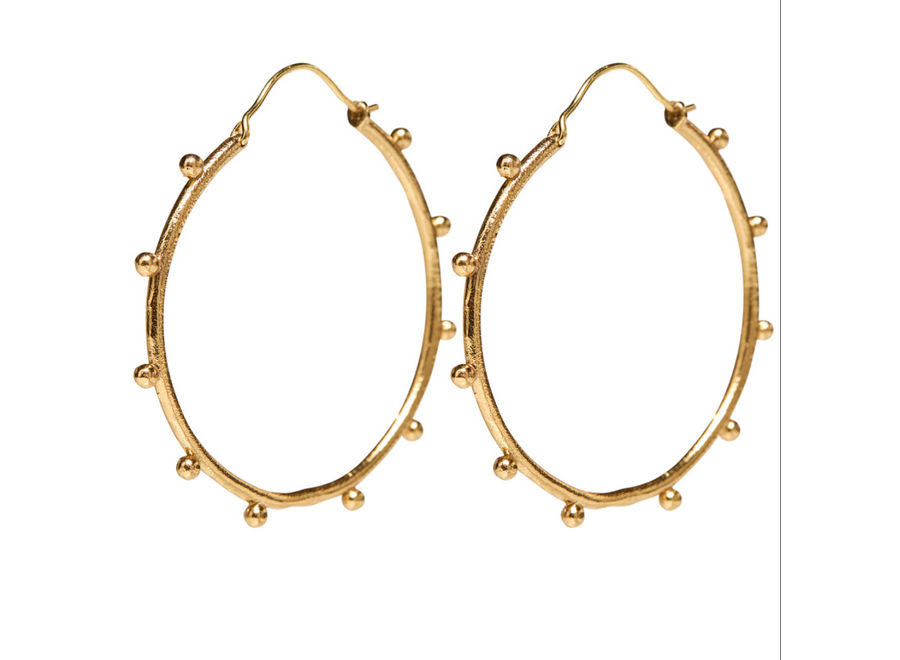 oorring - tiny ball - verguld