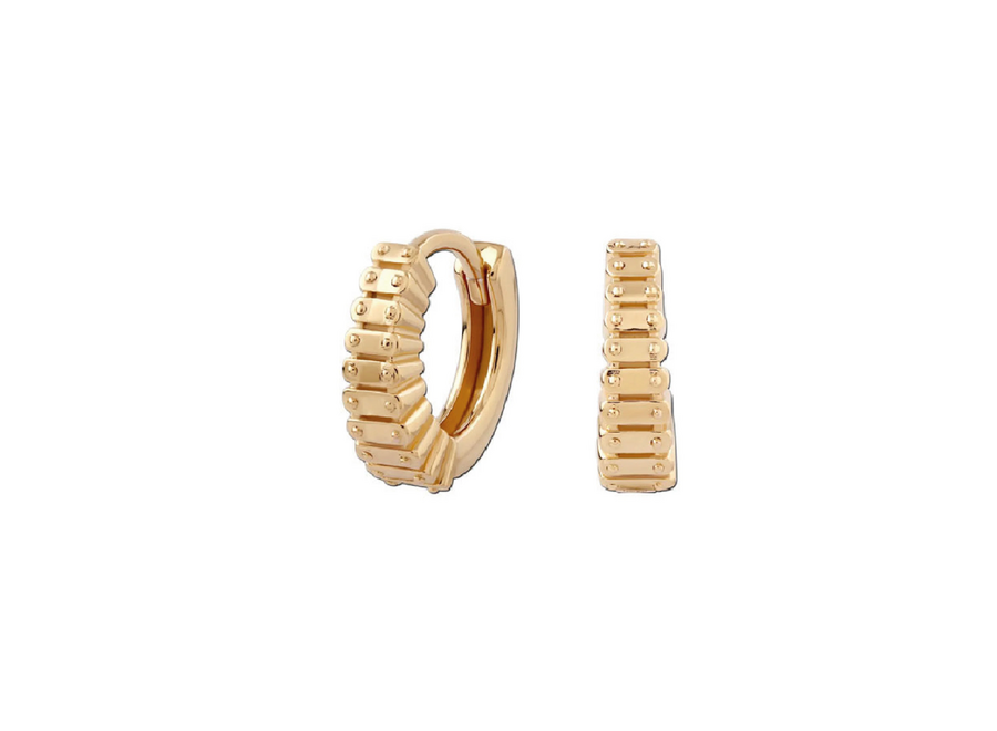 oorring - stripe hug - verguld