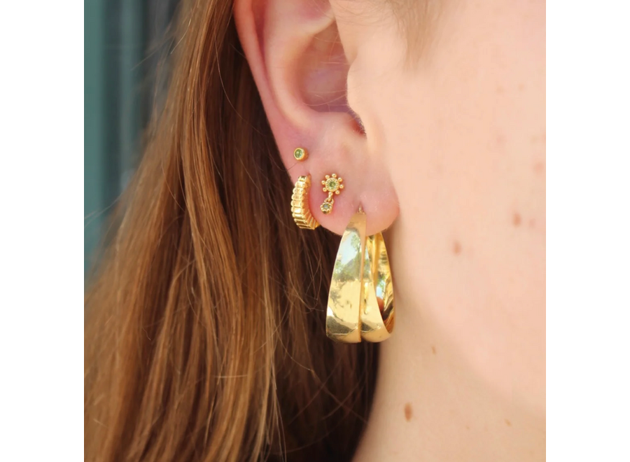 oorring - stripe hug - verguld