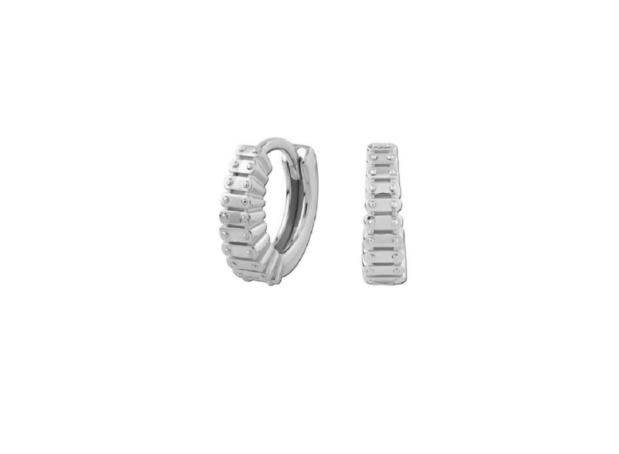oorring - stripe hug - zilver