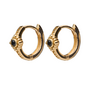 oorring - black flower hug - verguld