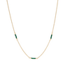 halsketting - fine green gem - verguld