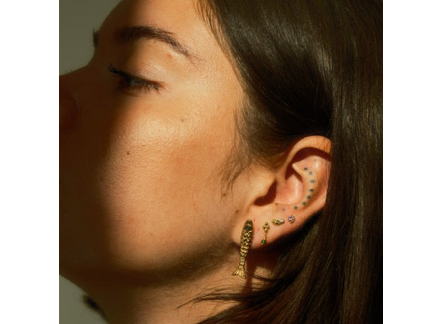 oorsteker - fish - verguld