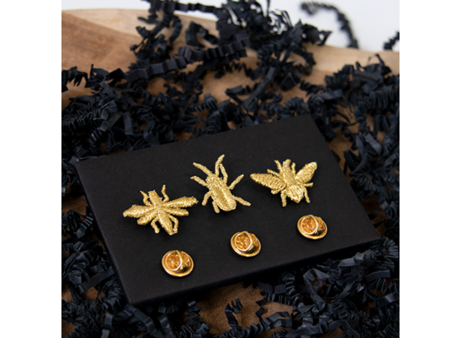 bugs - set van 3 geborduurde broches / insecten