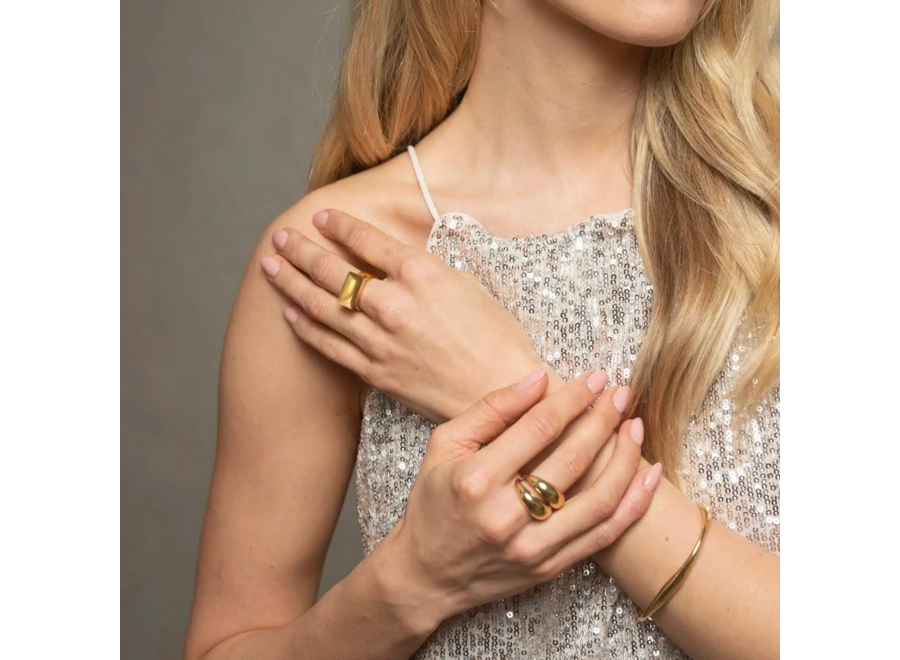 ring - bold moon - verguld