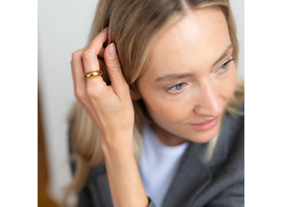 ring - bold moon - verguld