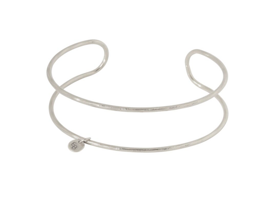 armband - double bangle pattern - zilver
