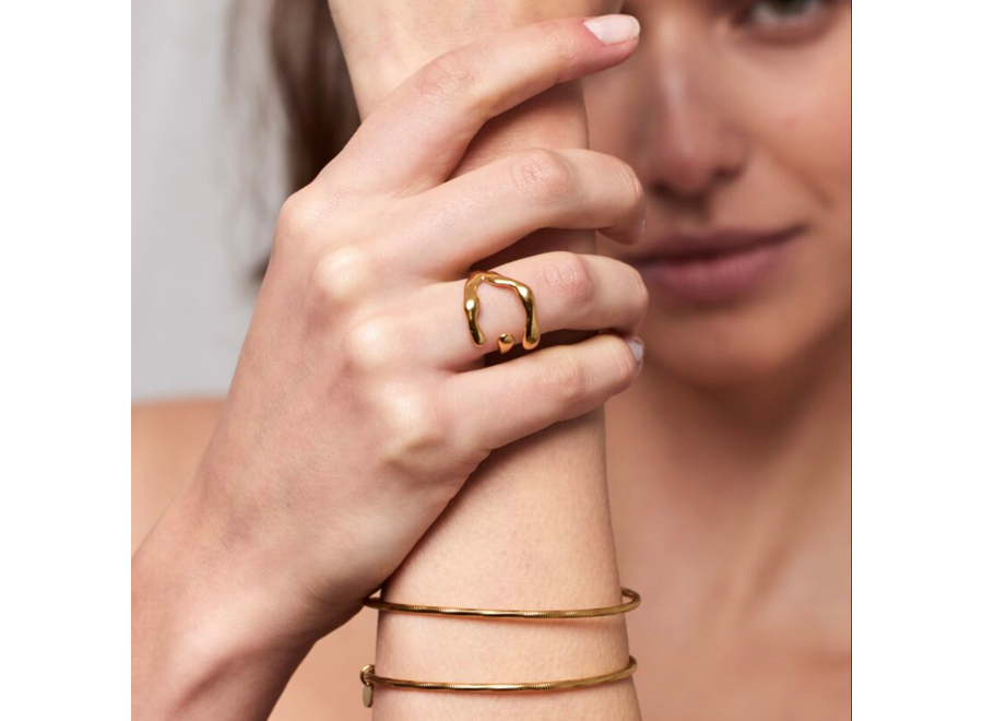 armband - double bangle pattern - zilver