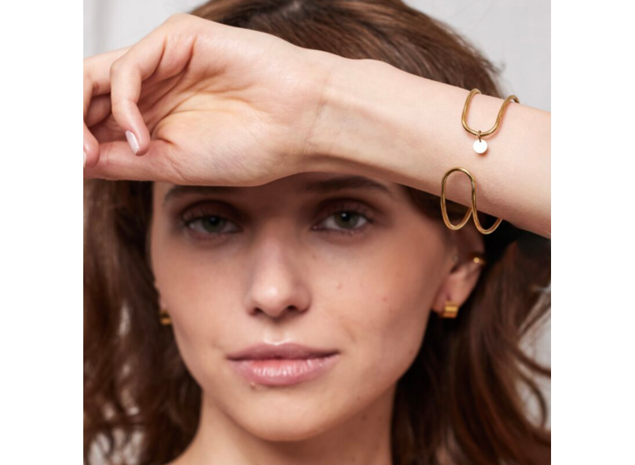 armband - double bangle pattern - zilver