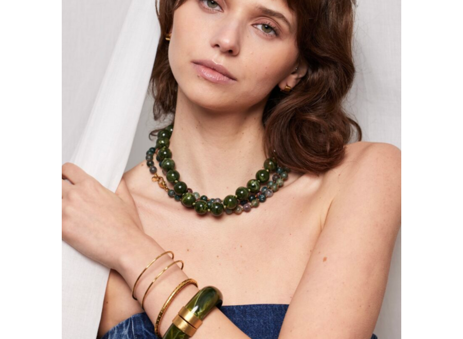 armband - double bangle pattern - zilver