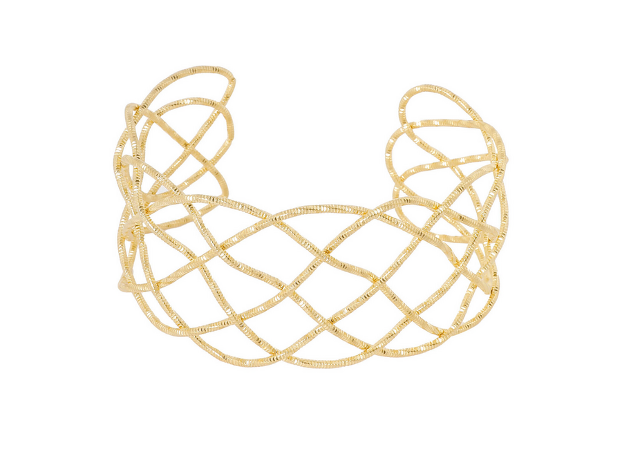 armband - woven bangle - verguld