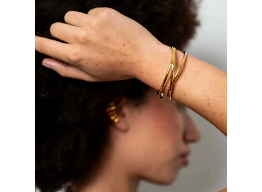 armband - organic tangle - verguld