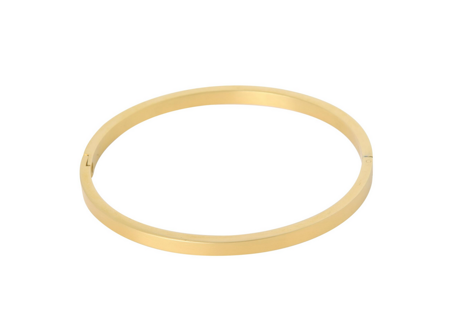 armband - oval bangle - mat verguld