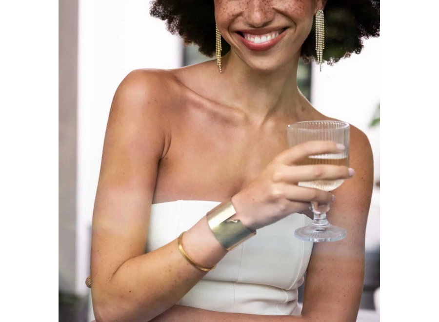 armband - oval bangle - mat verguld