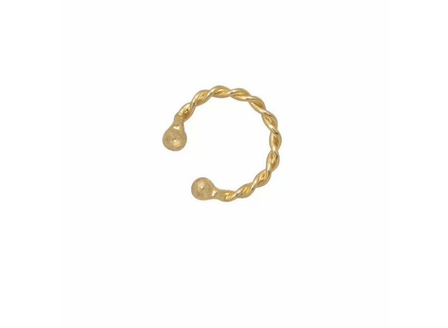 oorring - klassieke 'cuff' - spiral - verguld