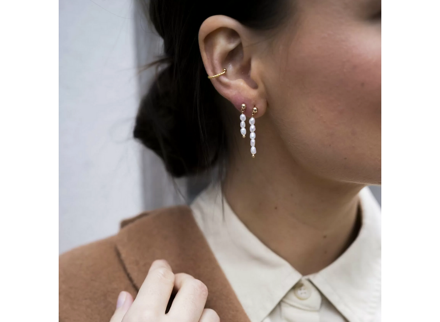oorring - klassieke 'cuff' - spiral - verguld