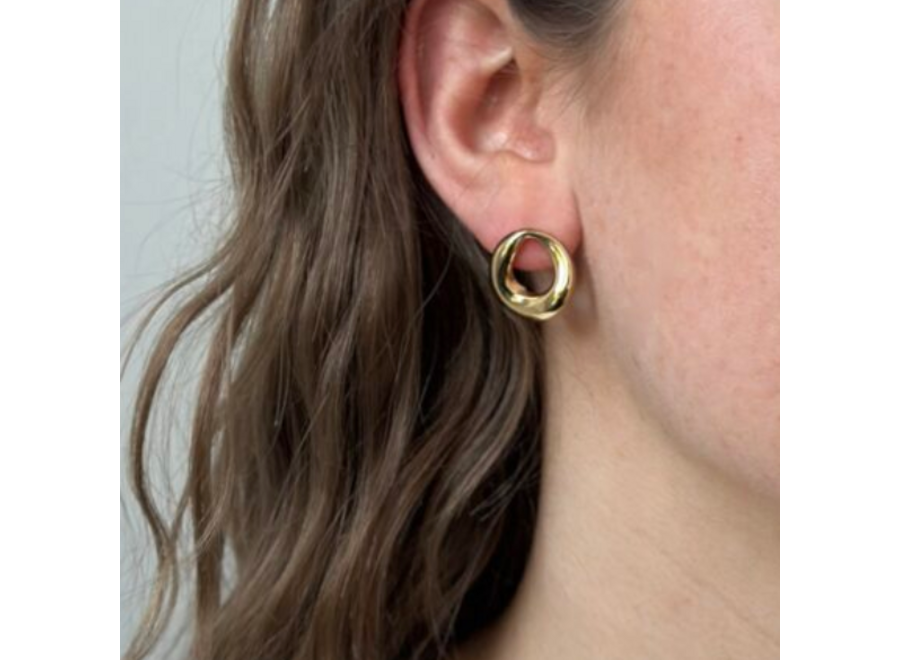 oorstekers - organic circle - verguld