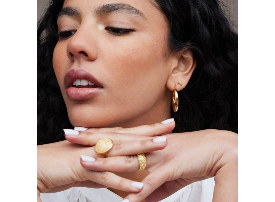 oorringen - bold rings - verguld