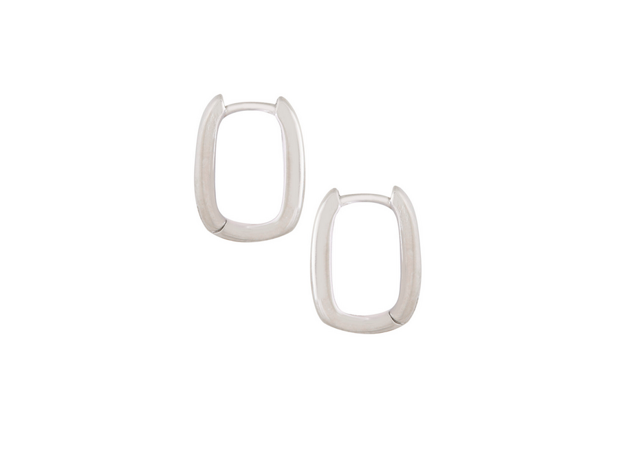 oorringen - rectangle creoles - zilver