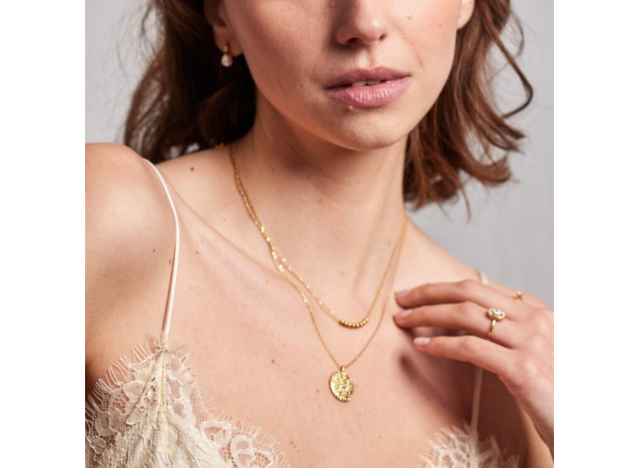 halsketting - tiny golden pearls - verguld