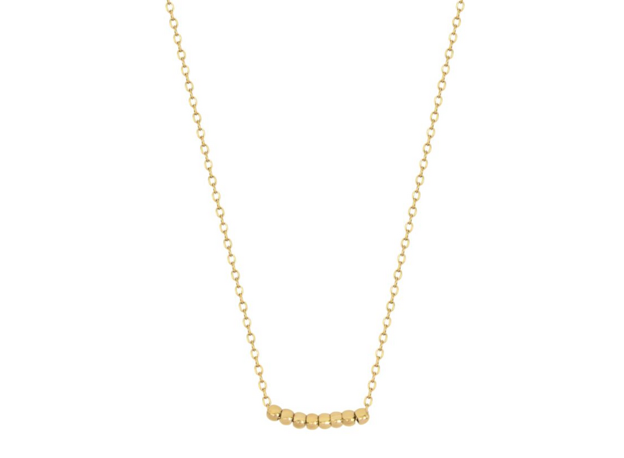 halsketting - tiny golden pearls - verguld