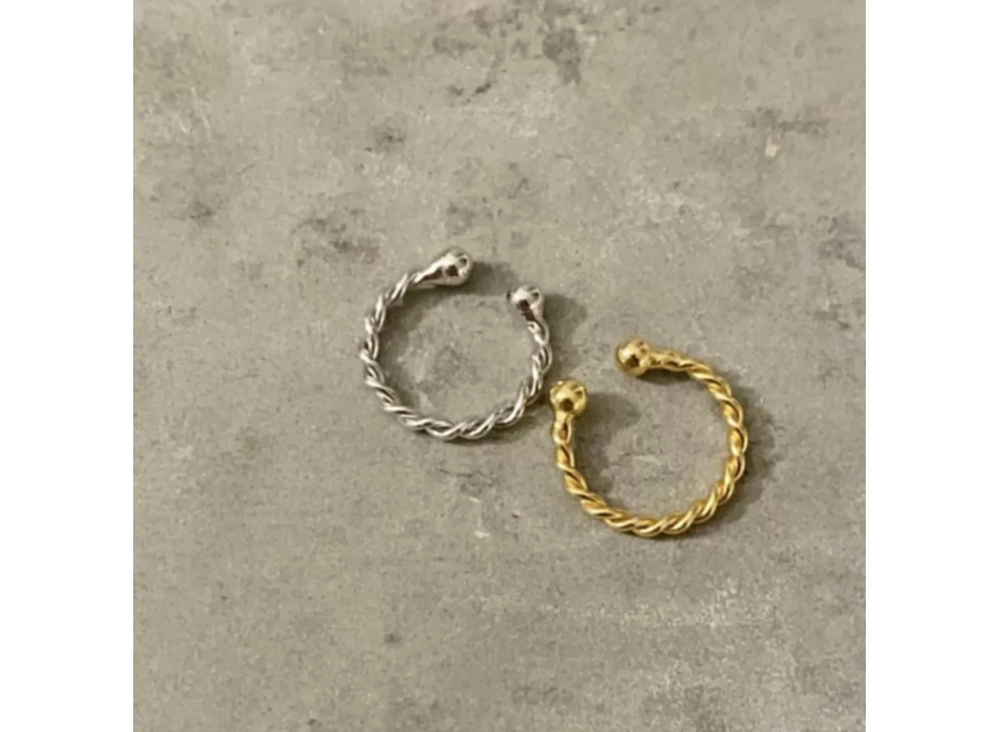 oorring - klassieke 'cuff' - spiral - zilver