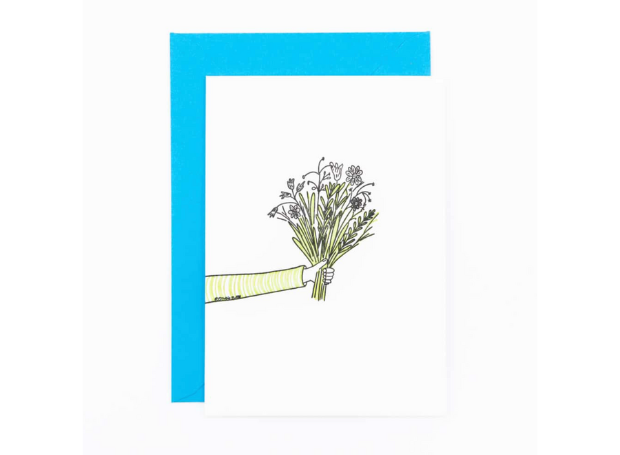 wenskaart - bouquet / boeket bloemen