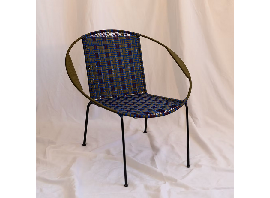 chair 1 - in- & outdoor - kaki / blauw & bruin / blauw