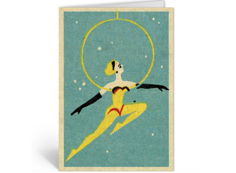 wenskaart - circus performer