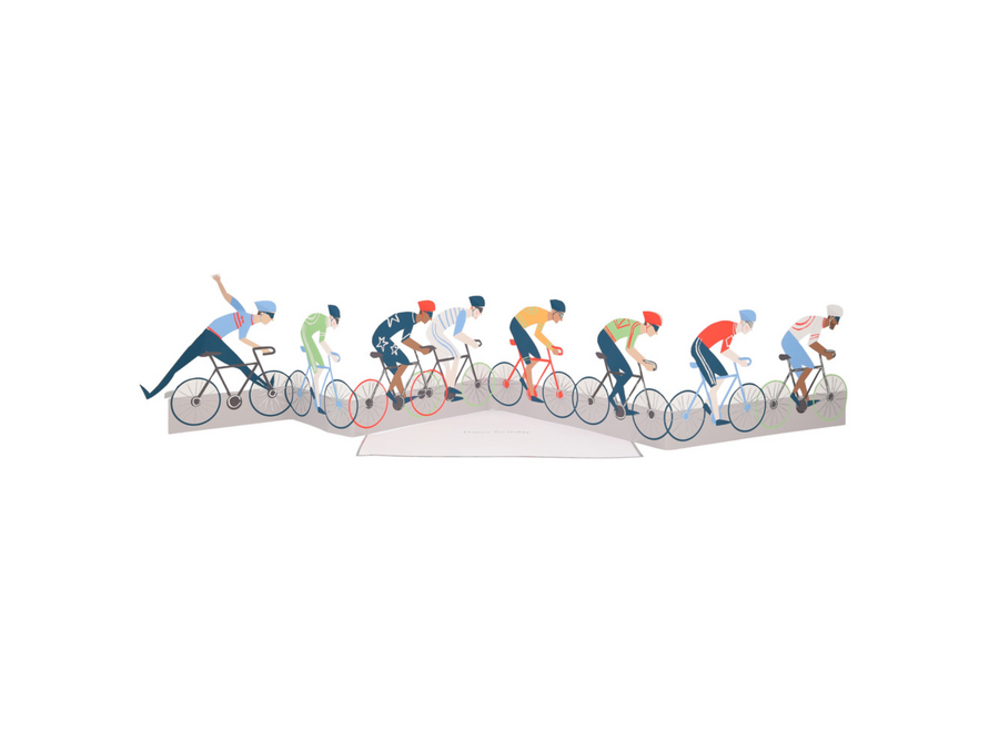 wenskaart - fold - cycling / cyclist