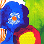 Servet - Cocktail - 25cm x 25cm - waterverf bloemen