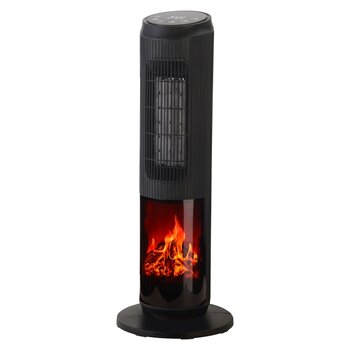 BREND BREND BR-2222 Chauffage Tour Électrique avec Effet de Flamme – Cheminée d’Ambiance Autoportante