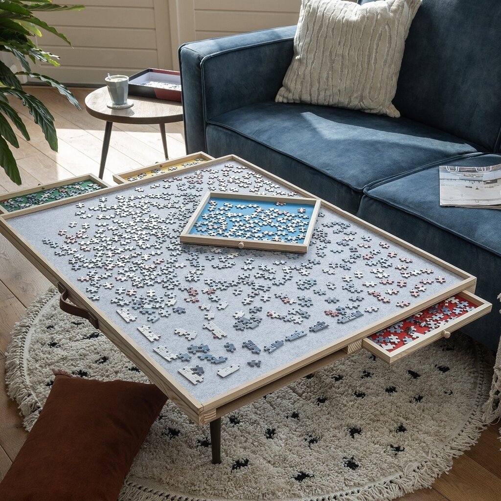 BREND BREND BR-2224 Ergonomische Puzzelplaat voor 1500 Stukjes – Puzzelbord met 4 Lades