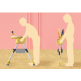 Barnstol för tillväxt - hopfällbar - med lekset - blå