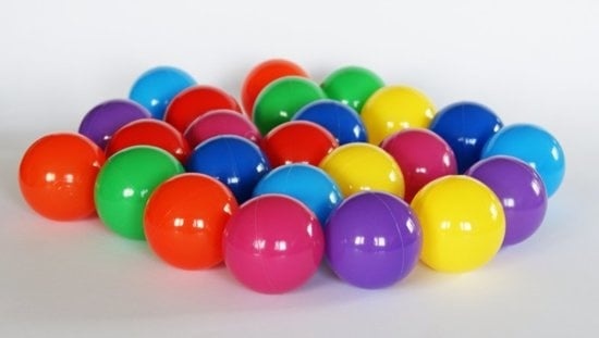 Ball pit balls 1000 pieces 7cm, red, green, purple, pink, yellow, blue
