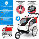 Cykelvagn för barn - cykel släpvagn - 2-sitsig - stötdämpare - röd