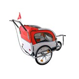 Cykelvagn för barn - cykel släpvagn - 2-sitsig - stötdämpare - röd
