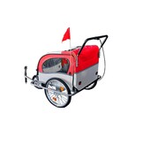 Cykelvagn för barn - cykel släpvagn - 2-sitsig - stötdämpare - röd