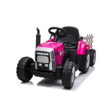 Electric remote-controlled tractor with trailer - pink