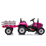Electric remote-controlled tractor with trailer - pink