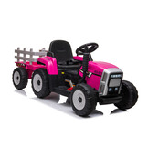 Electric remote-controlled tractor with trailer - pink