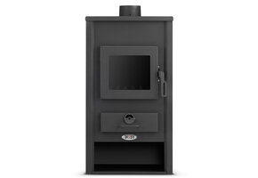 Vedeldad vattenmantlad kamin - 22kW - antracit