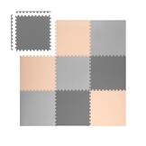 Baby Playmat - Foam Puzzle Mat - 180x180cm - Grey-Peach